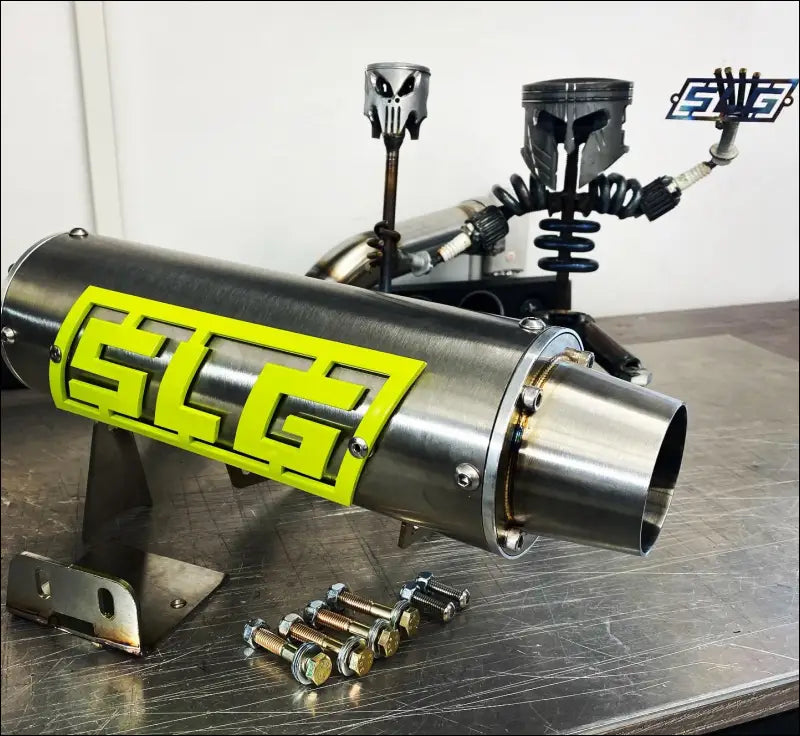 2016-2025 Gen 2 CanAm Renegade XMR 570-650-850-1000cc Bomber Quiet Series Slip On Side Exit - Raw stainless/Small Logo