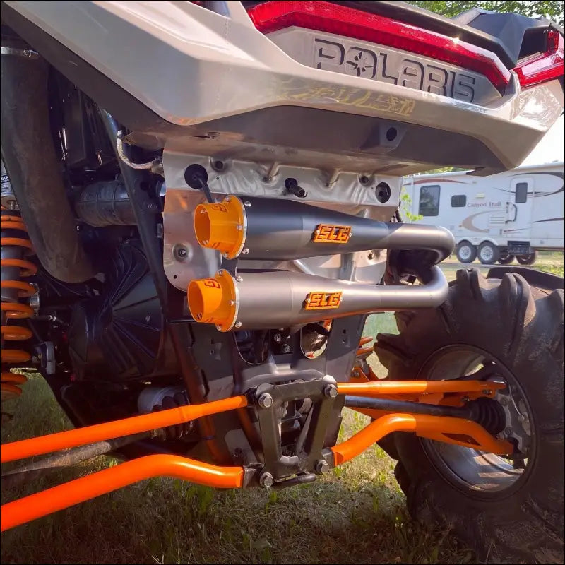 2018-2021 Polaris RZR XP and RS1 1000cc Sniper Performance Series Dual Slip On - Raw stainless body with coated tip