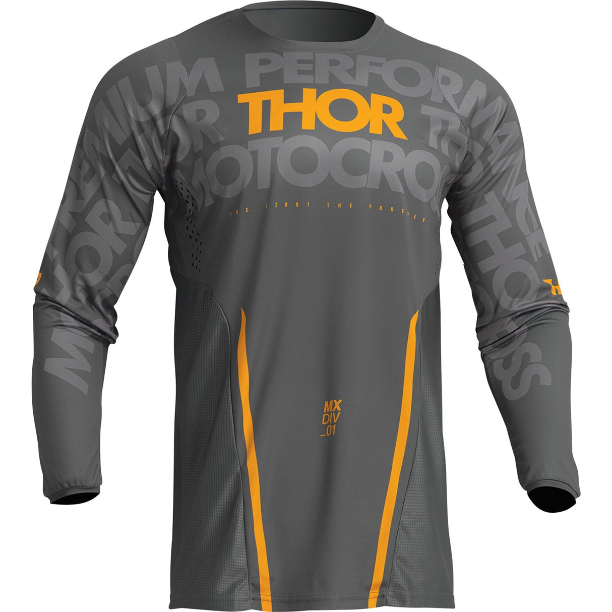 Thor Pulse Mono Jersey - Gray/Yellow - Small 2910-7103