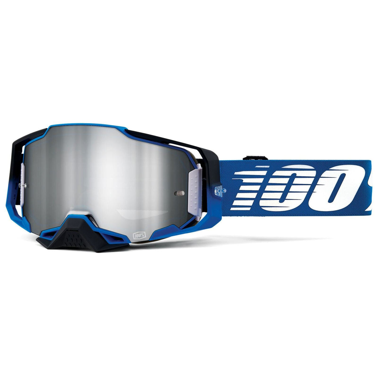 100% Armega Rochchuck Goggles - Flash Silver Lens - Blue 50005-00011