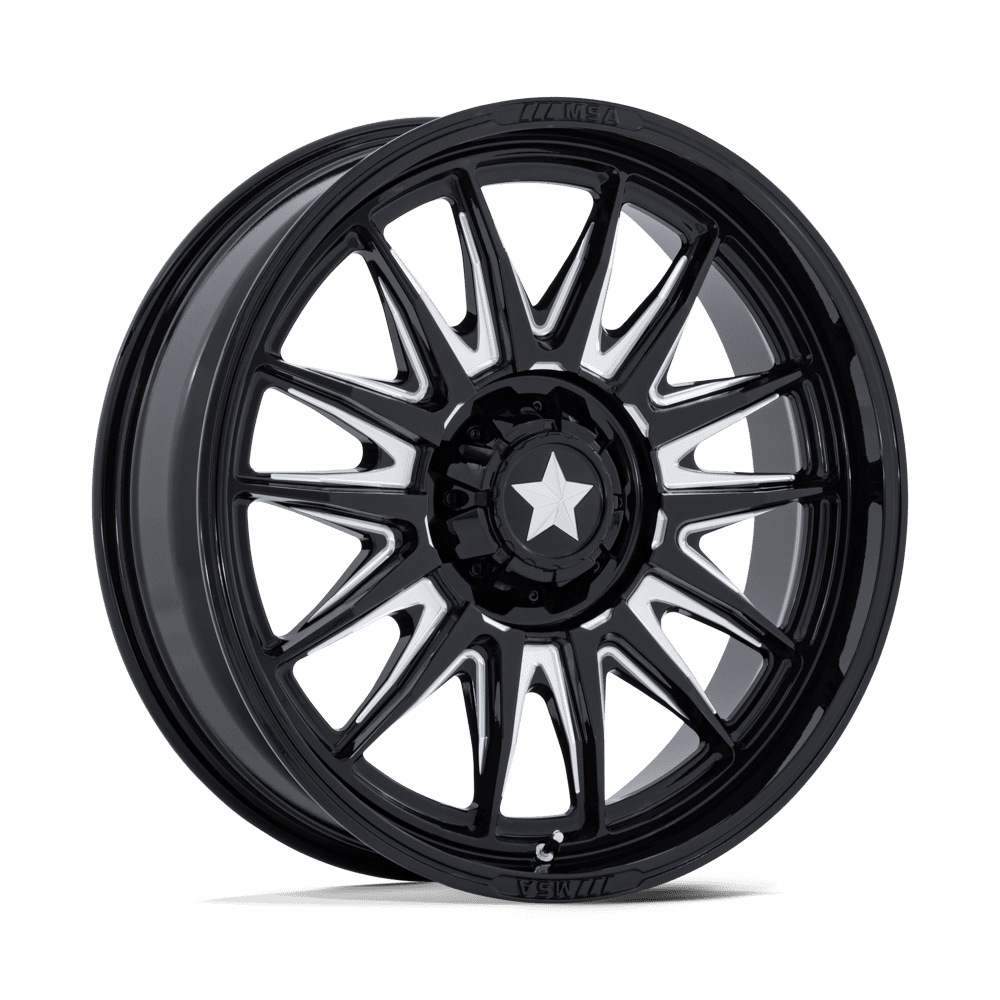MSA M55 Commander UTV Gloss Black Milled Wheels, Cast Aluminum