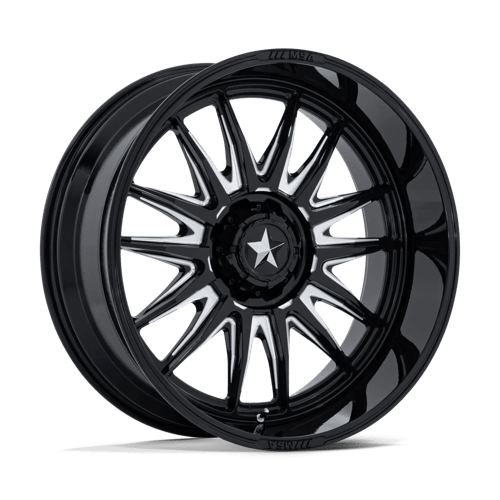 MSA M55 Commander UTV Gloss Black Milled Wheels, Cast Aluminum