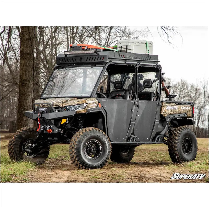 Can Am Defender MAX Outfitter Roof Rack - Add 4 Cube Lights / No Light Bar / Aluminum