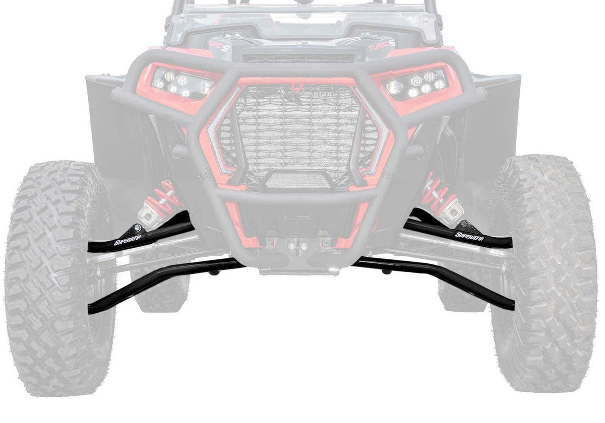 Polaris RZR Turbo S High Clearance 1.5in. Offset A-Arms (Chromoly) - Black - Keller Ball Joints Installed