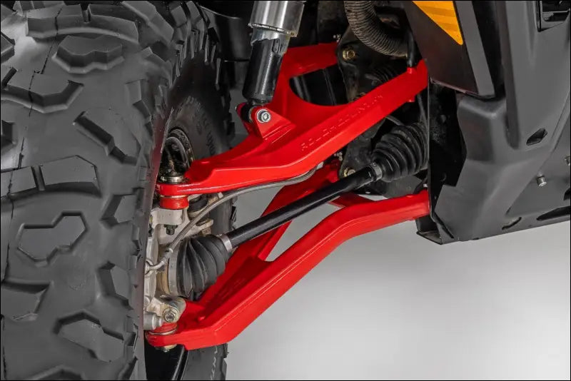 Rough Country 97041 Aluminum Control Arms | High Clearance w/ 2’’ Forward Offset | Can-Am Defender HD 5/8/9/10 - Red