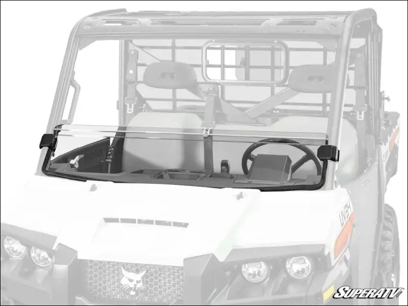 SuperATV Bobcat UV34 Half Windshield - Scratch Resistant Polycarbonate - Clear