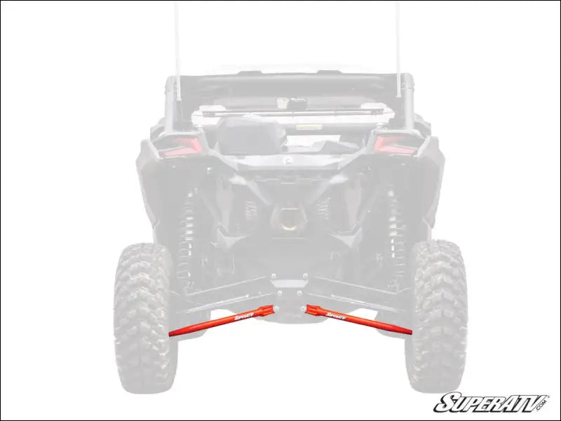 SuperATV Can-Am Maverick X3 Tubed Radius Arms - Lower (2 Rods) / 64 Inch Wide / Red - Rods