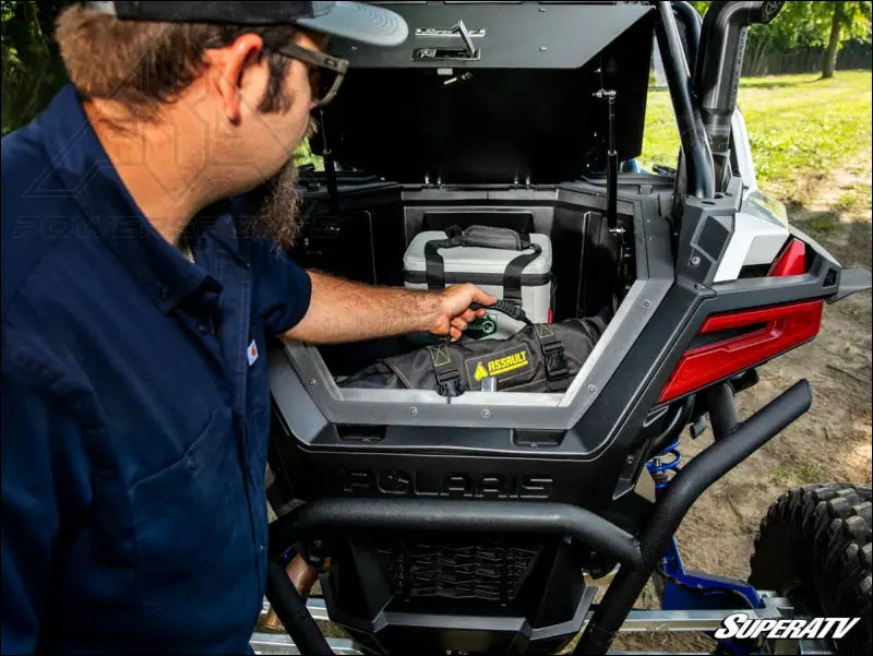 SuperATV Polaris RZR Turbo R Trunk Bed Enclosure - Cargo Management