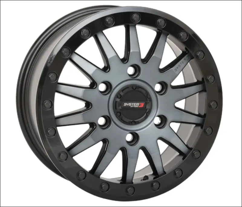 System 3 SB-8 Beadlock Wheel 6-Lug - Matte Brushed Grey - 15x7 / 6x5.5 / 5 + 2 ( + 38mm) - Wheels