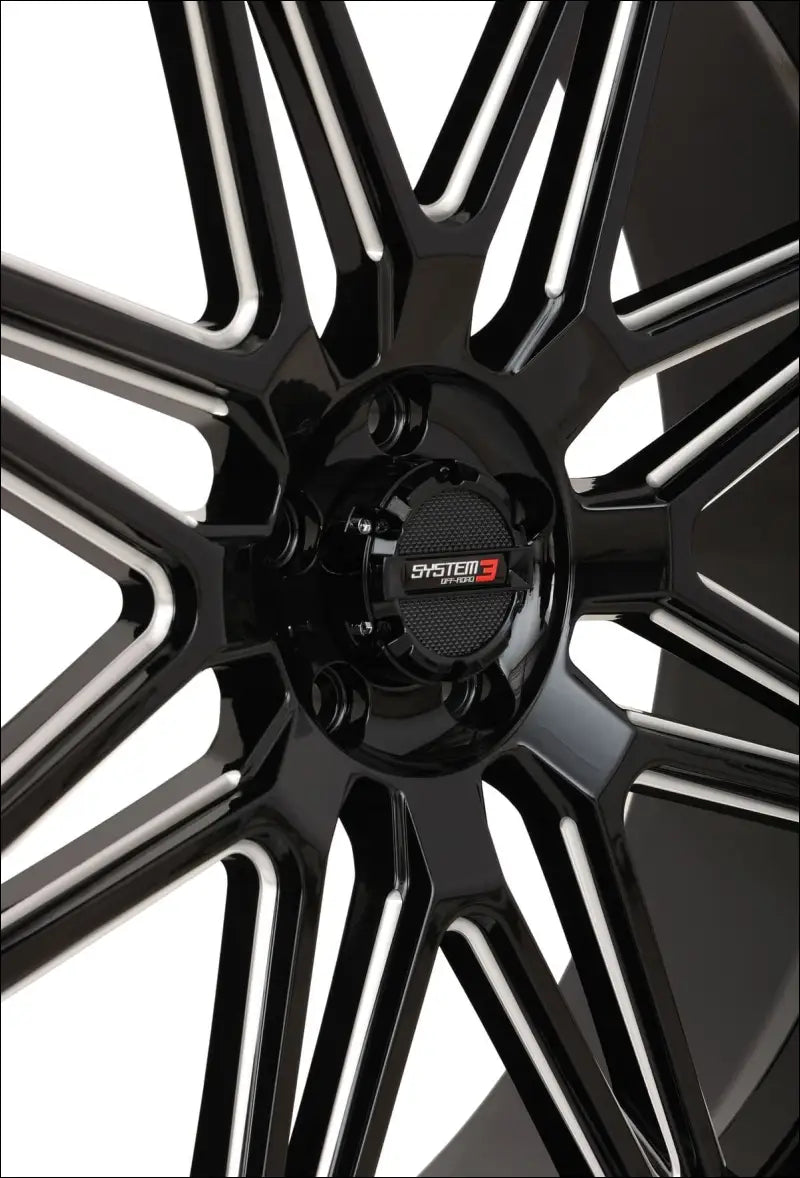 System 3 ST-7 Wheel - Gloss Black/Milled - 20x9 / 5x4.5 / 5 + 4 - Wheels
