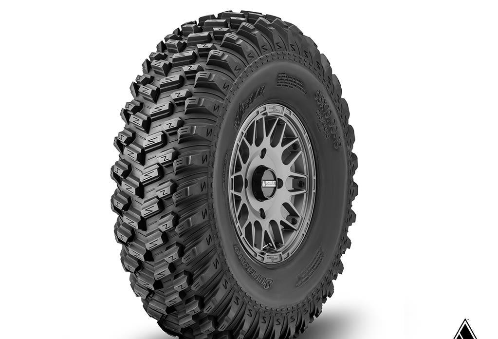 Standard XT Warrior Tires 32x10x15 on 15x7 Assault Industries Hellfire Matte Titanium Wheels 4/136 Pattern