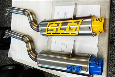 2012-2024 Gen 2 CanAm Outlander 650-800-850-1000cc Bomber Performance Series Slip On - Raw Stainless/Small Logo