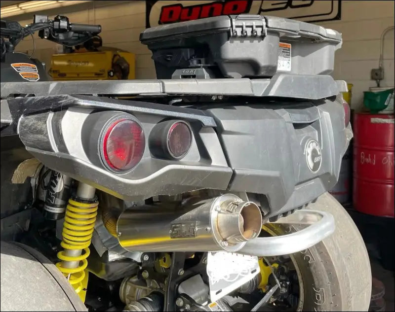 2012-2024 Gen 2 CanAm Outlander 650-800-850-1000cc Bomber Performance Series Slip On - Raw Stainless/Large logo / Blank