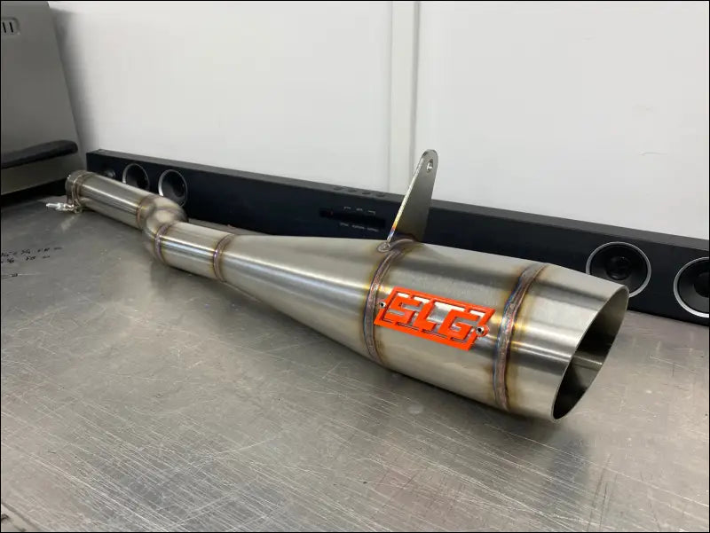 2012-2024 Gen 2 CanAm Outlander 650-800-850-1000cc Megaphone Slip On - Raw stainless body with coated logo / None