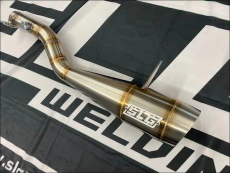 2015-2024 Gen 2 CanAm Outlander 450-570cc Megaphone Slip On - Raw stainless body with coated logo / Oxygen sensor bung