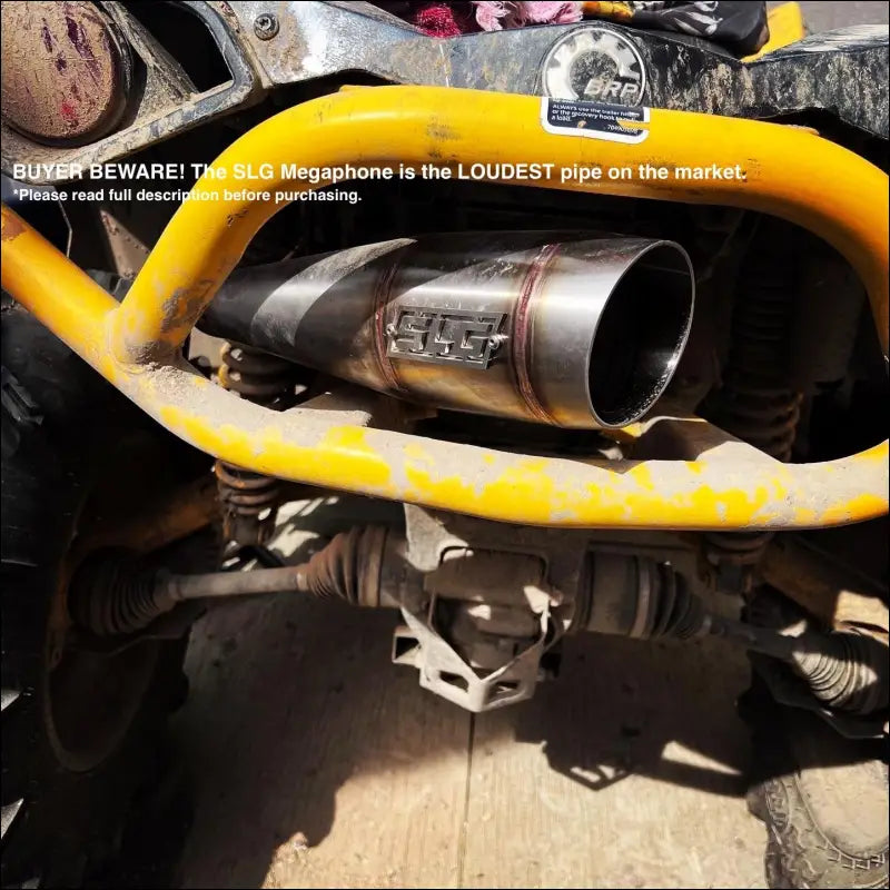 2016-2025 Gen 2 CanAm Renegade XMR 570-650-850-1000cc Megaphone 45 Degree Exit Slip On - Raw Stainless / None - Exhaust