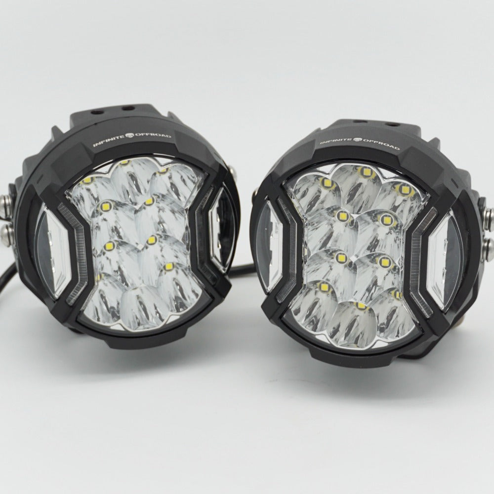 Infinite Offroad | 90W ROUND SIDE SHOOTER PODS (W/ DRL) (PAIR)