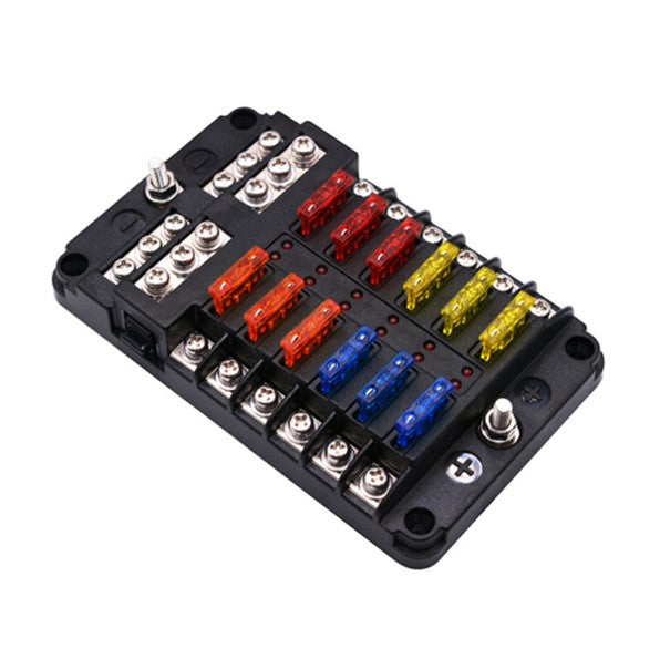 Infinite Offroad | MARINE GRADE 6 & 12 GANG FUSE BLOCK W/ NEGATIVE BUS