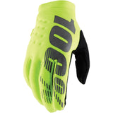 100% Youth Brisker Gloves - Fluorescent Yellow - Medium [MPN: 10004-00009]