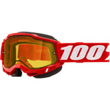 100% Accuri 2 Snow Goggles - Red with Yellow Dual Pane Vented Lens [MPN: 50223-608-03]