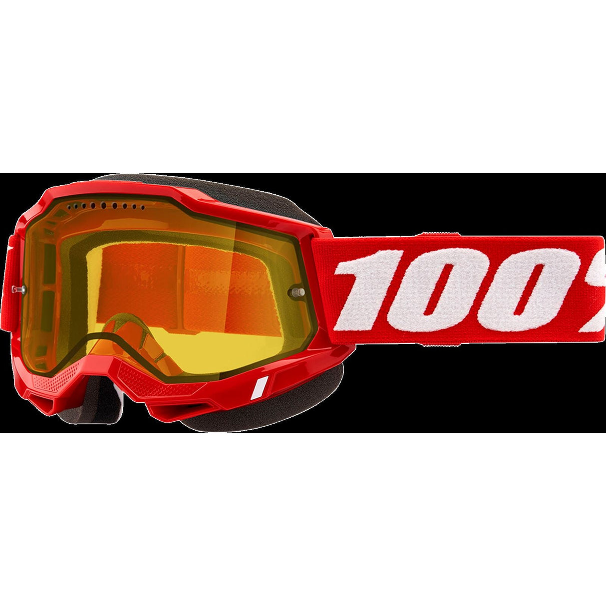 100% Accuri 2 Snow Goggles - Red with Yellow Dual Pane Vented Lens [MPN: 50223-608-03]