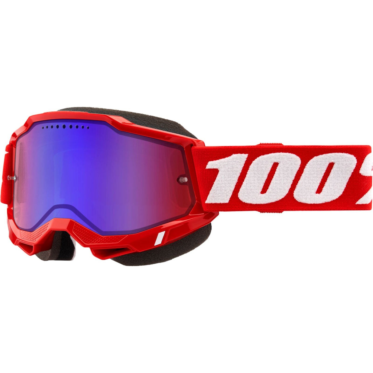 100% Accuri 2 Snow Goggles - Red with Red/Blue Mirror Lens [MPN: 50223-654-03]