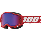 100% Accuri 2 Snow Goggles - Red with Red/Blue Mirror Lens [MPN: 50223-654-03]