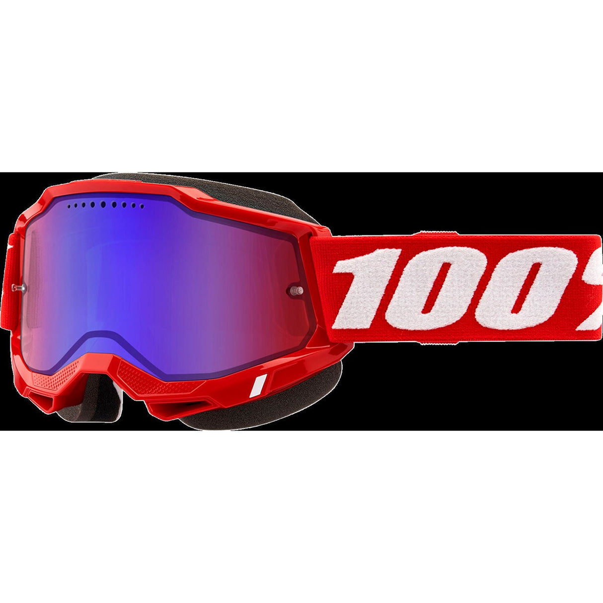 100% Accuri 2 Snow Goggles - Red with Red/Blue Mirror Lens [MPN: 50223-654-03]