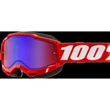 100% Accuri 2 Snow Goggles - Red with Red/Blue Mirror Lens [MPN: 50223-654-03]