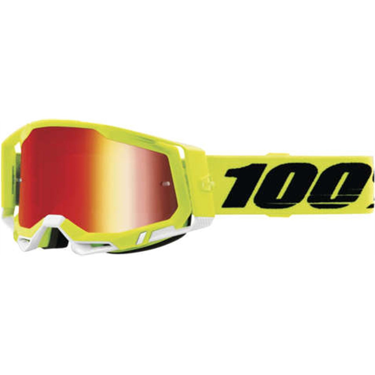 100% Racecraft 2 Goggles - Fluo Yellow - Red Mirror [MPN: 50010-00004]
