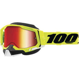 100% Racecraft 2 Snow Goggles - Yellow with Red Mirror Lens [MPN: 50122-651-04]