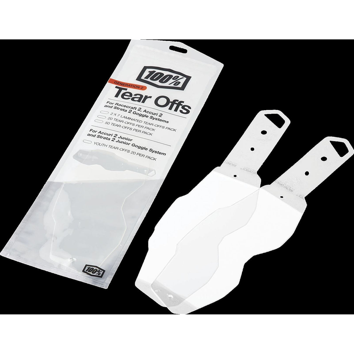 100% Accuri 2/Racecraft 2/Strata 2 Tear-Offs - Laminated - 7 Pack (2) [MPN: 51018-201-14]