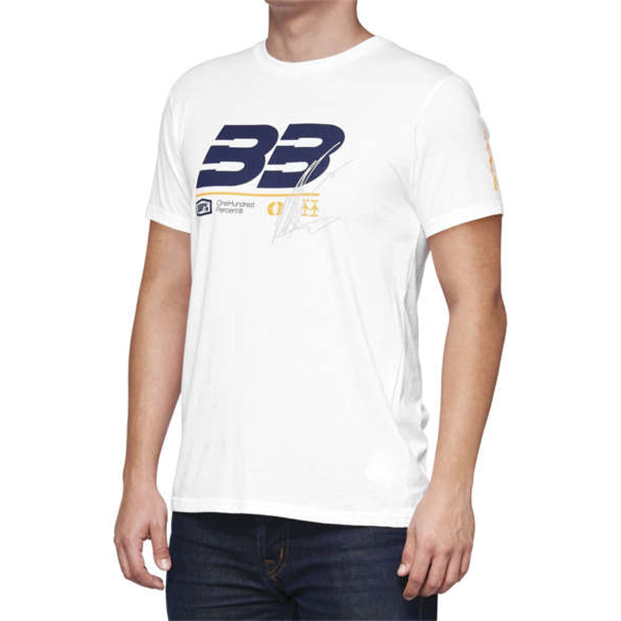100% BB33 Signature T-Shirt - White - Large [MPN: BB-32140-000-12]