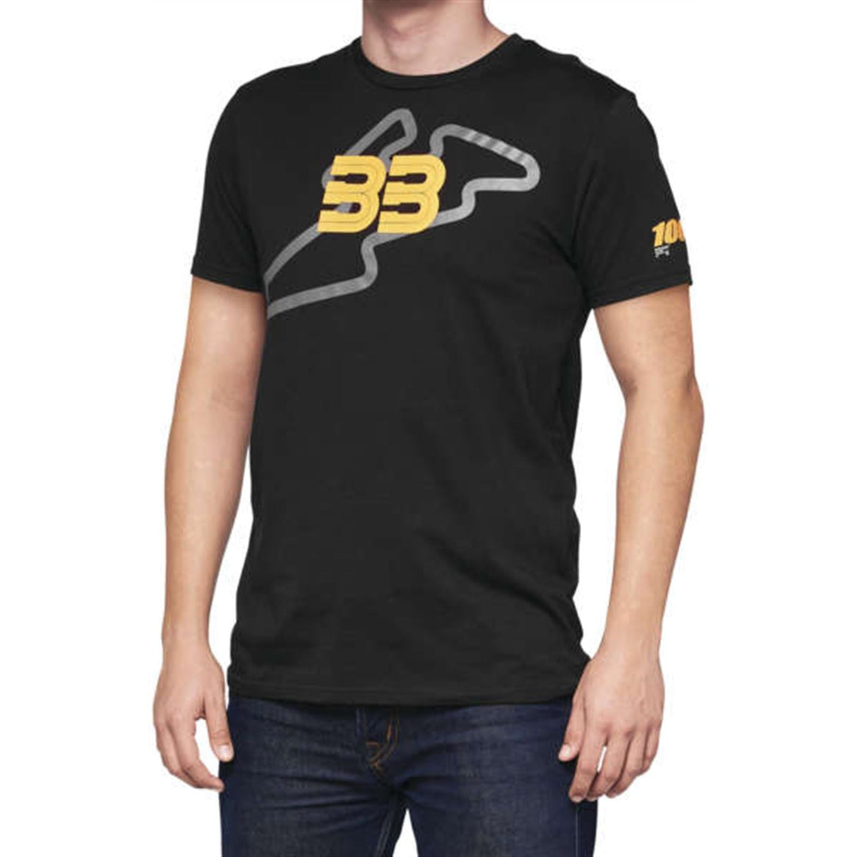 100% BB33 Track T-Shirt - Black - Medium [MPN: BB-32141-001-11]