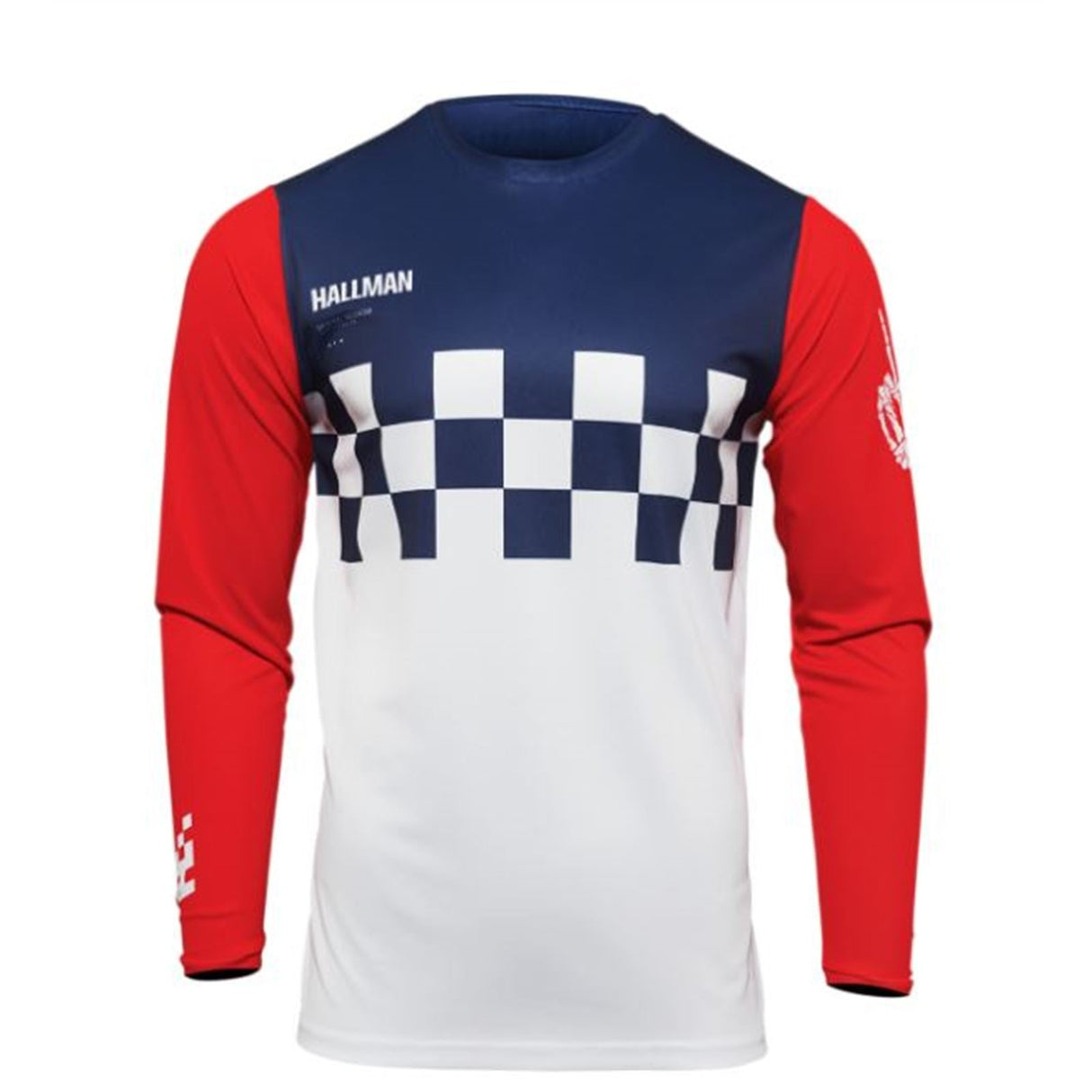 Thor Hallman Different Cheque Jersey - White/Red/Blue - Small [MPN: 2910-6577]