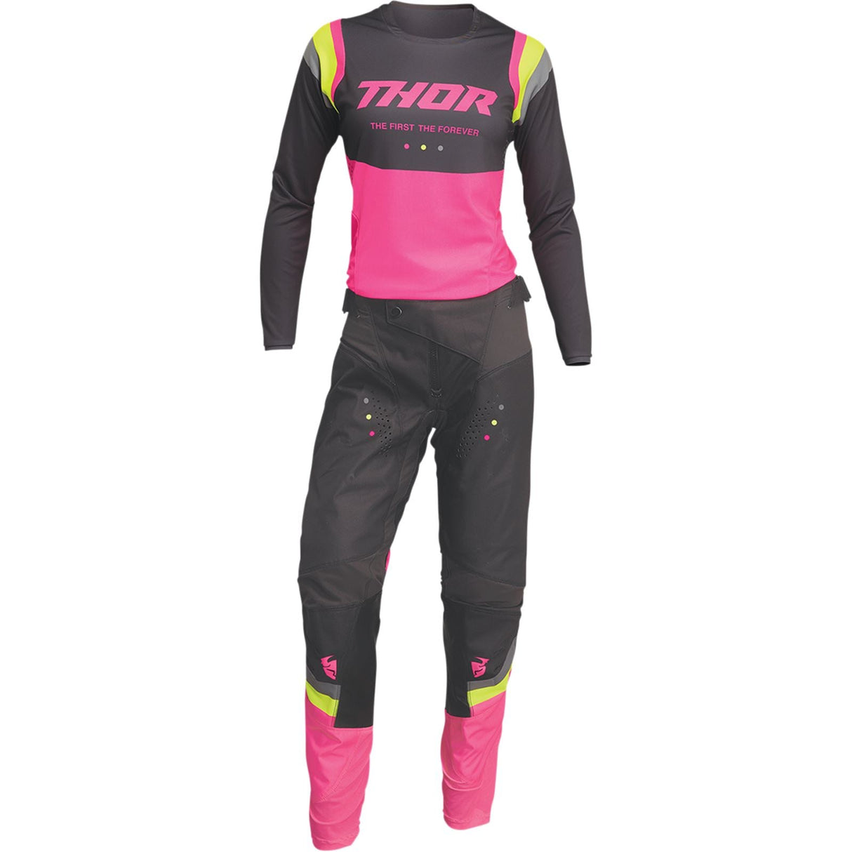Thor Women's Pulse REV Jersey - Charcoal/Pink - XL [MPN: 2911-0241]