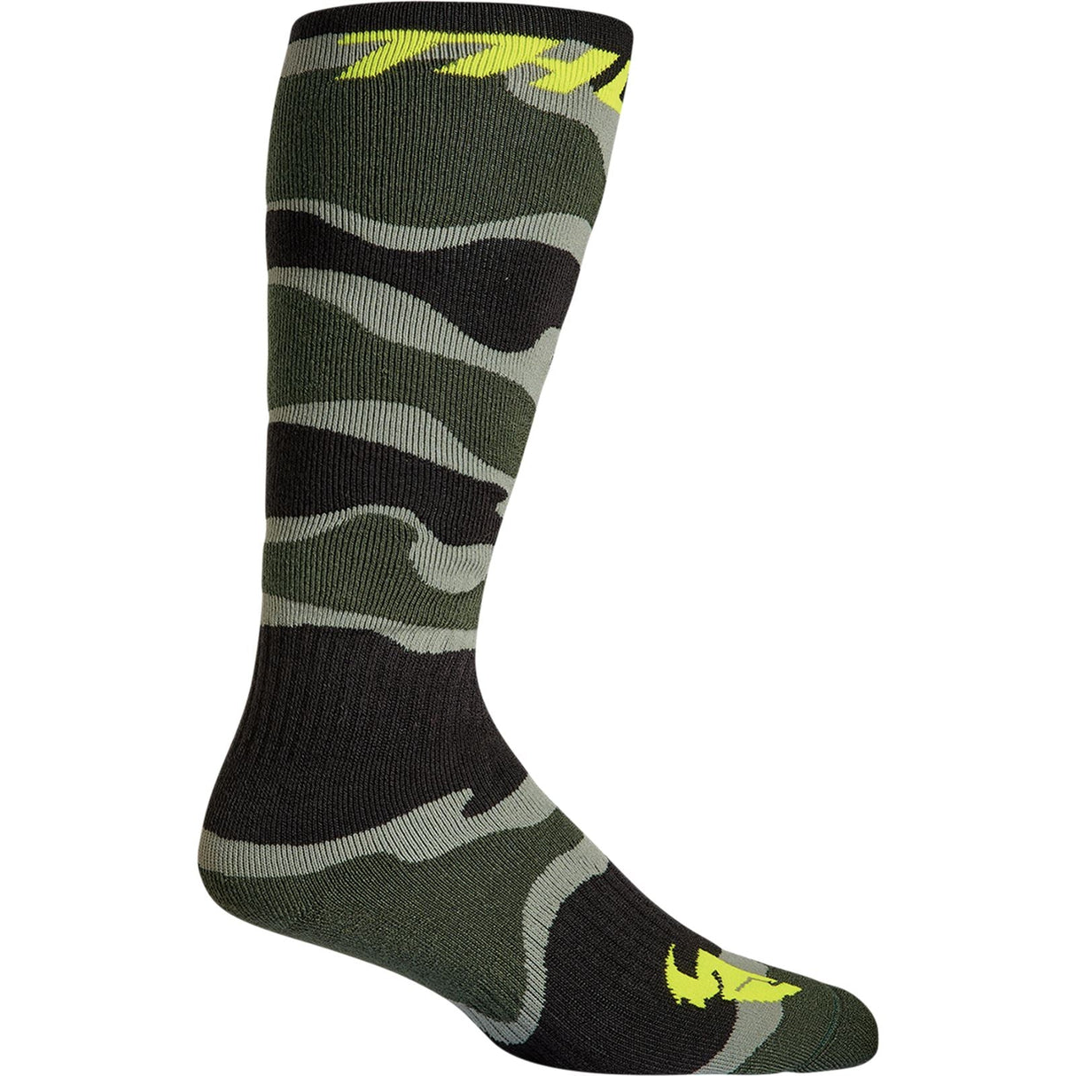 Thor Youth MX Camo Socks - Green/Acid - Size 1-6 [MPN: 3431-0660]