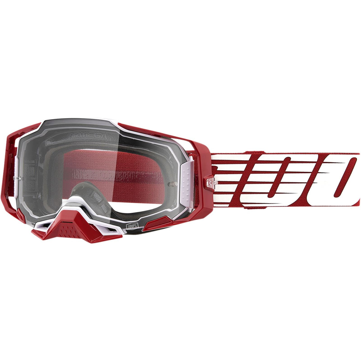 100% Armega Goggles - Oversized Deep Red - Clear [MPN: 50721-101-02]