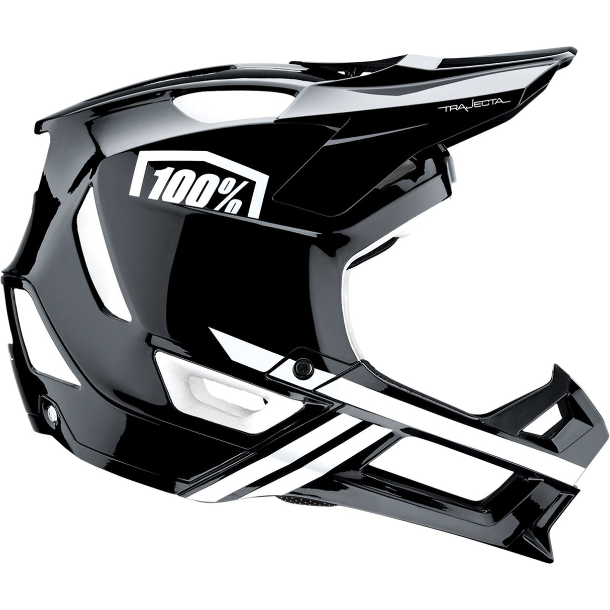 100% Trajecta Helmet - Fidlock - Black/White - XL [MPN: 80003-00008]