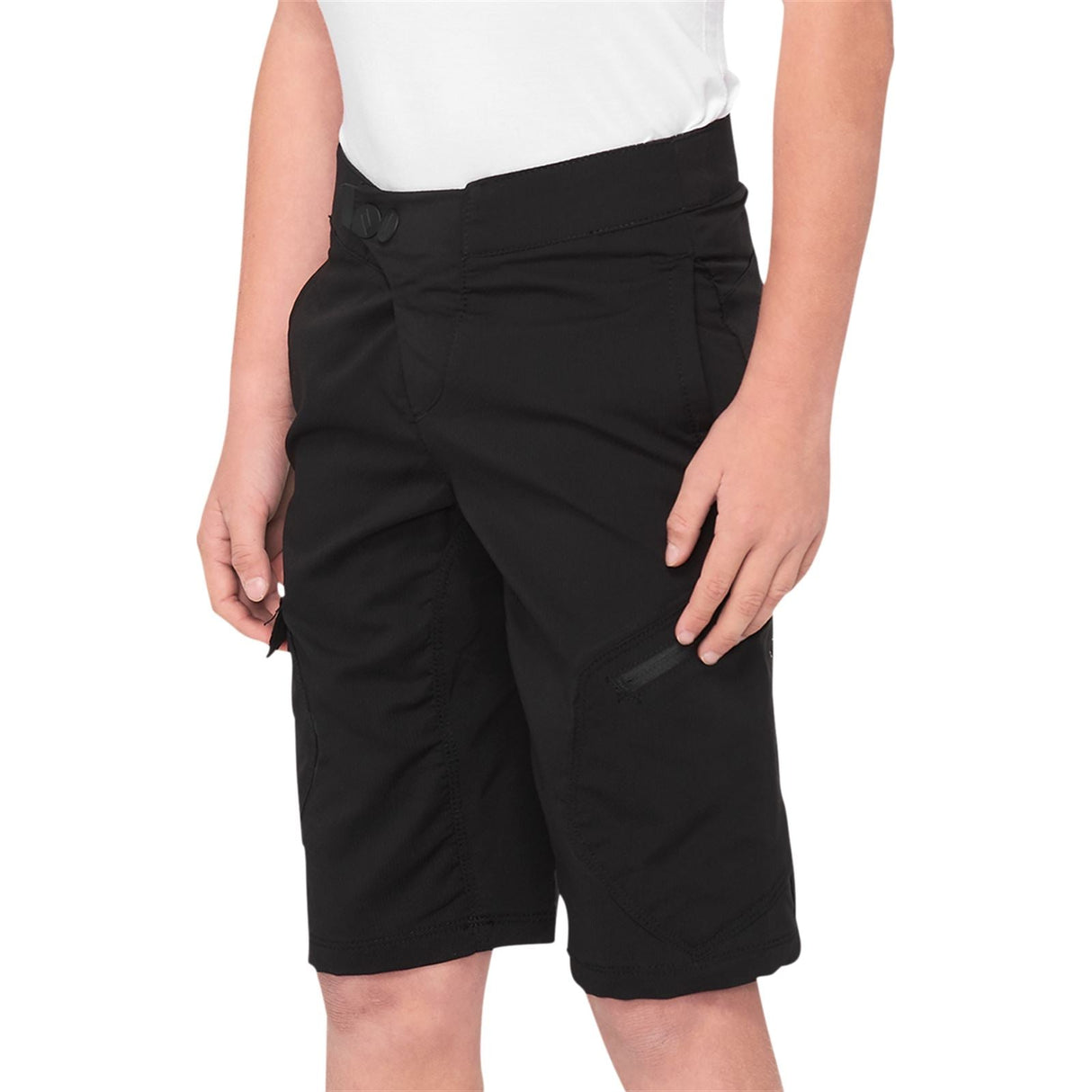 100% Youth Ridecamp Shorts - Black - US 24 [MPN: 40033-00001]