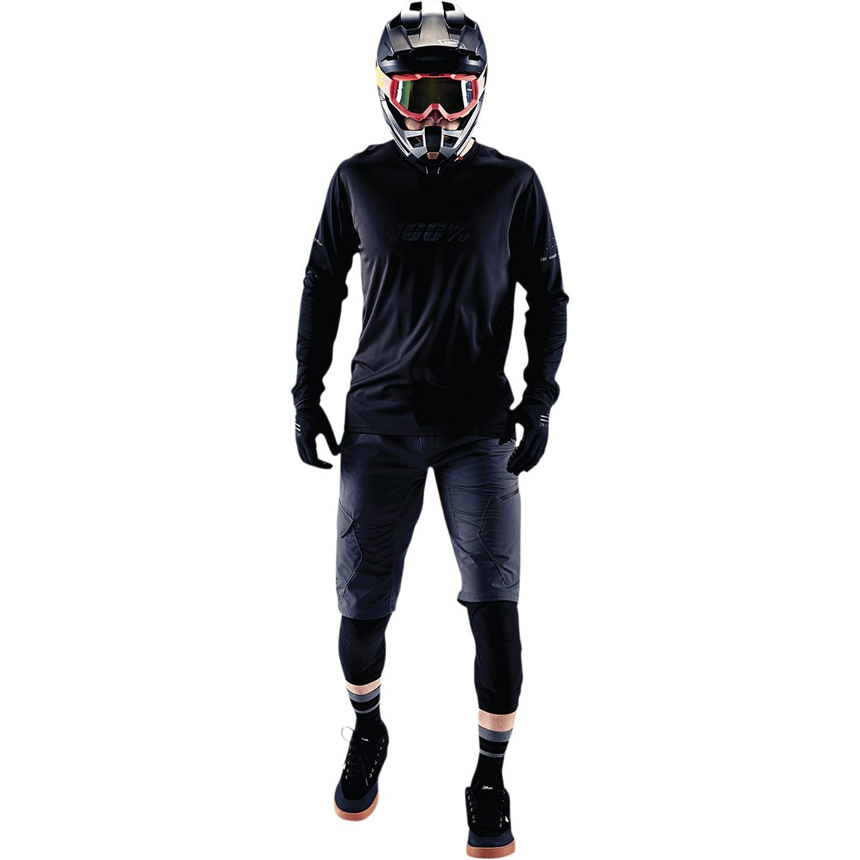 100% Ridecamp Jersey - Long-Sleeve - Black/Charcoal - Small [MPN: 40028-00000]