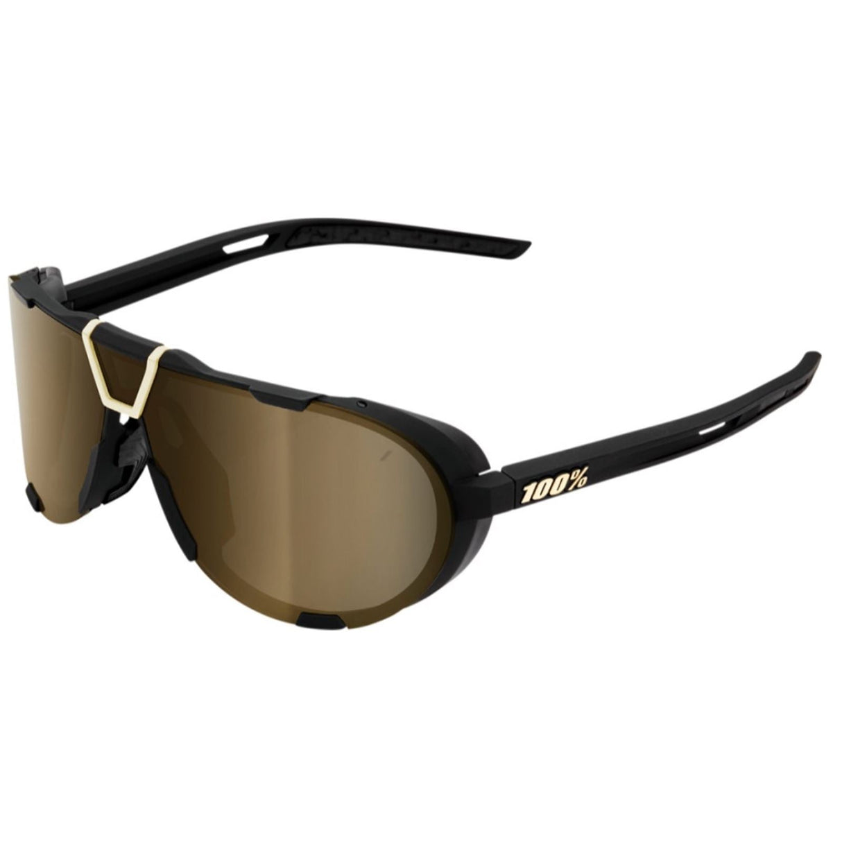 100% Westcraft Sunglasses - Soft Tact Black - Soft Gold Mirror [MPN: 61046-258-01]