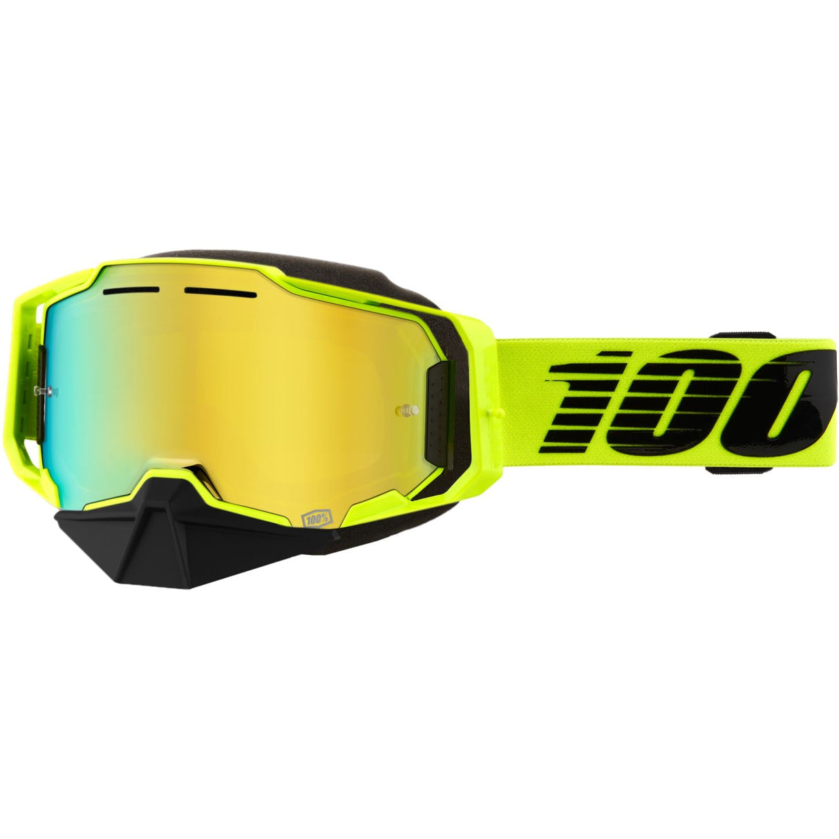 100% Armega Snowmobile Goggle - Nuclear Citrus - Mirror Gold Lens [MPN: 50008-00003]