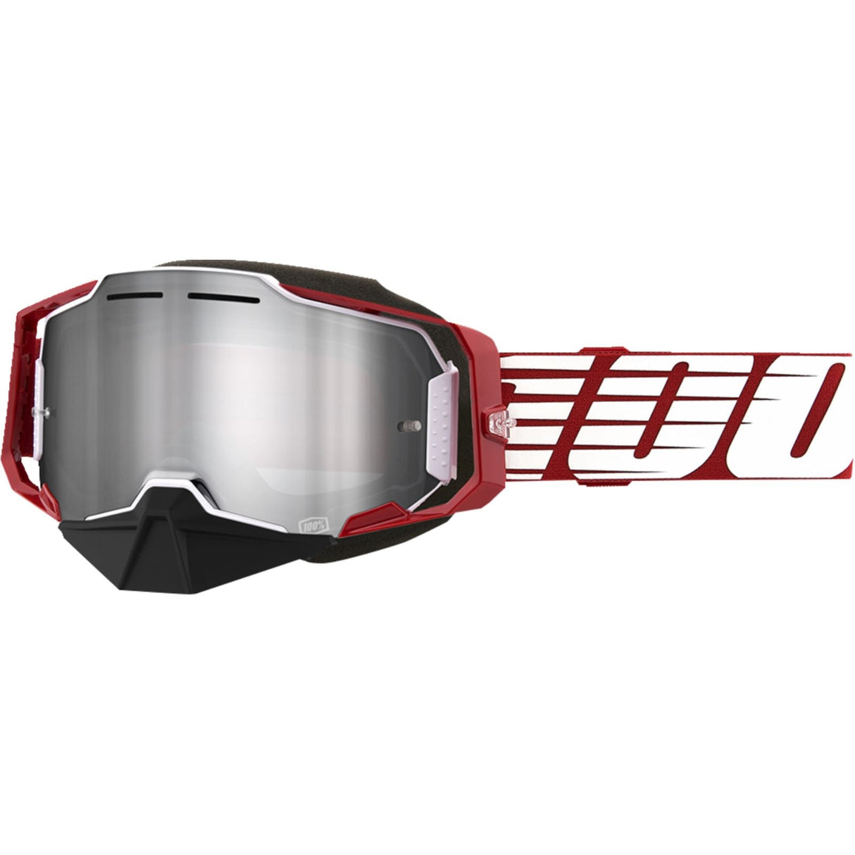100% Armega Snow Goggles - Oversized Red - Silver Mirror Lens [MPN: 50008-00006]