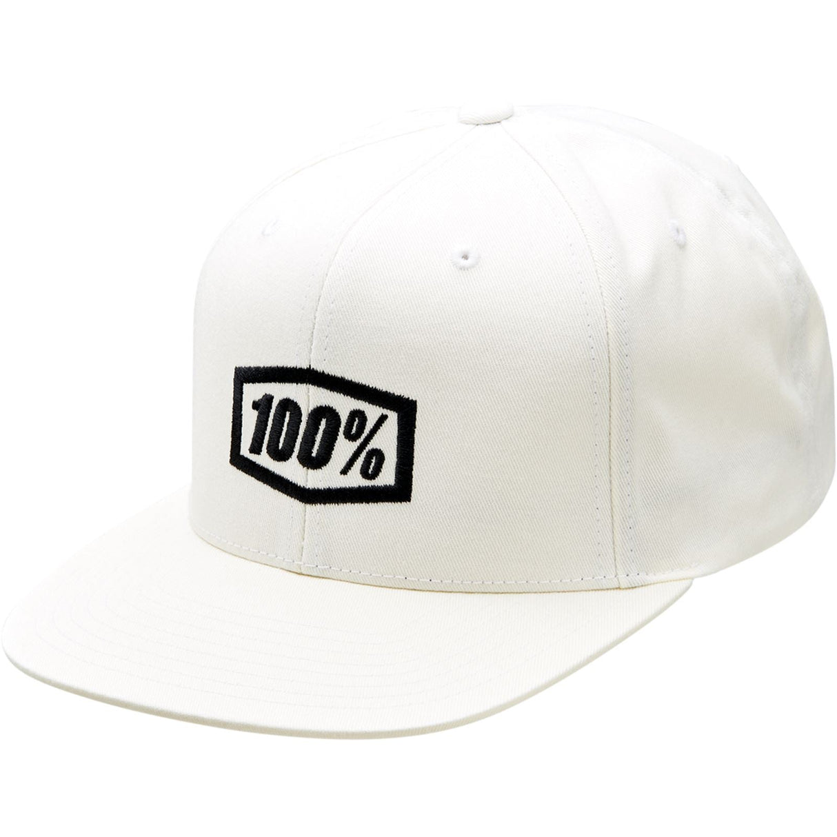 100% Icon Snapback Hat - White - One Size [MPN: 20044-00007]