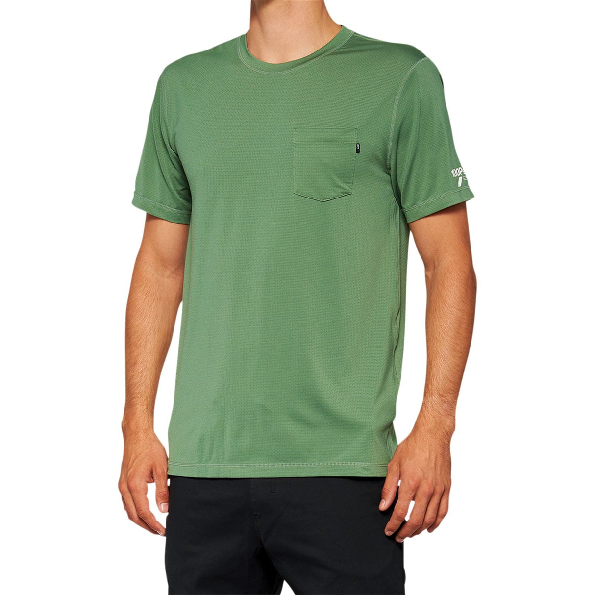 100% Mission Athletic T-Shirt - Olive - Large [MPN: 20014-00017]