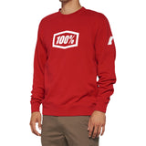 100% Icon Long-Sleeve Fleece Sweatshirt - Red - Medium [MPN: 20026-00011]