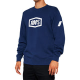 100% Icon Long-Sleeve Fleece Sweatshirt - Navy - Large [MPN: 20026-00017]
