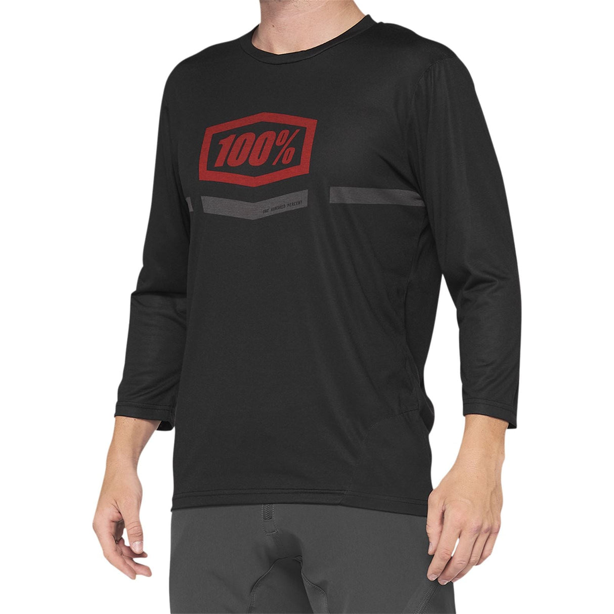 100% Airmatic 3/4 Sleeve Jersey - Black/Red - Large [MPN: 40018-00007]