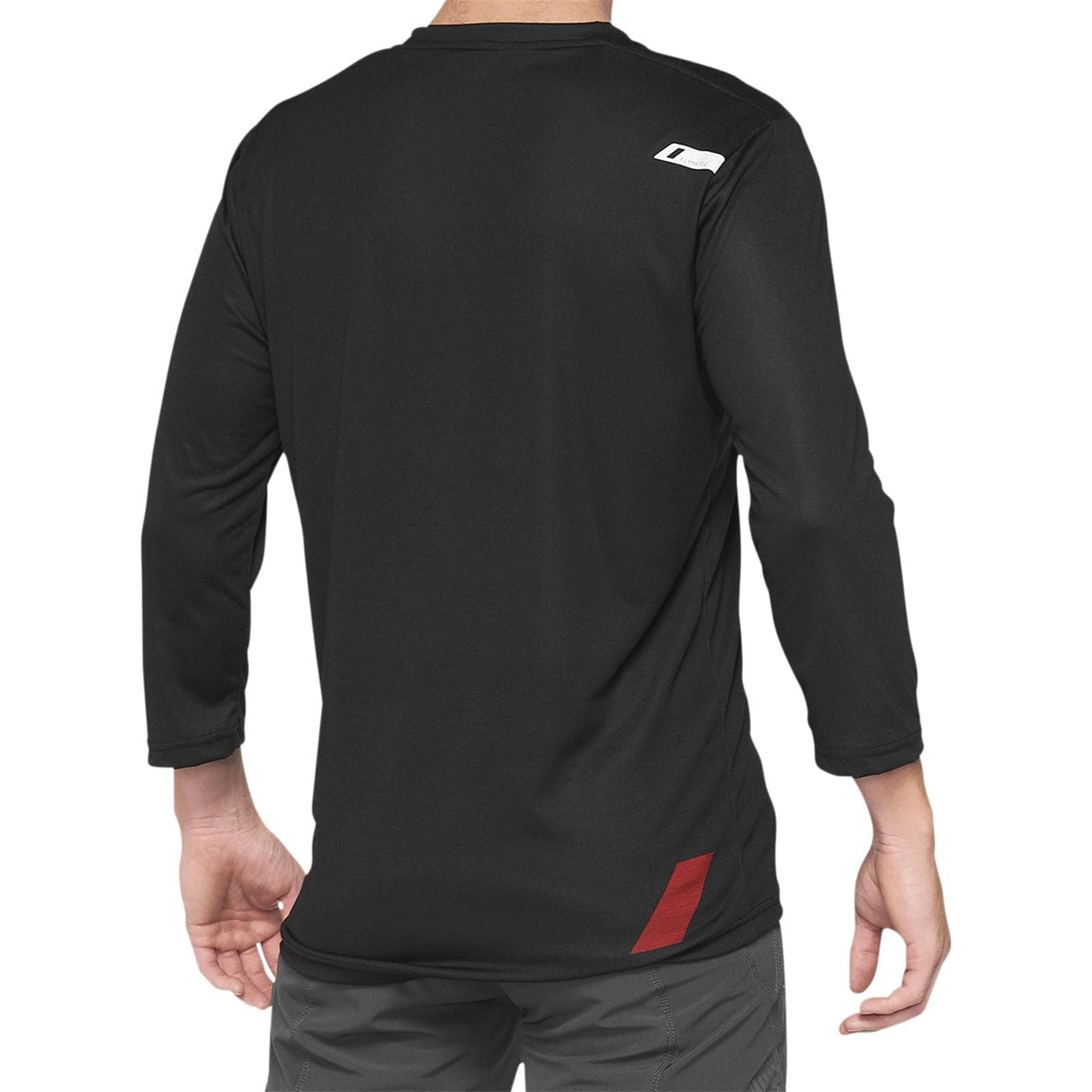100% Airmatic 3/4 Sleeve Jersey - Black/Red - Large [MPN: 40018-00007]